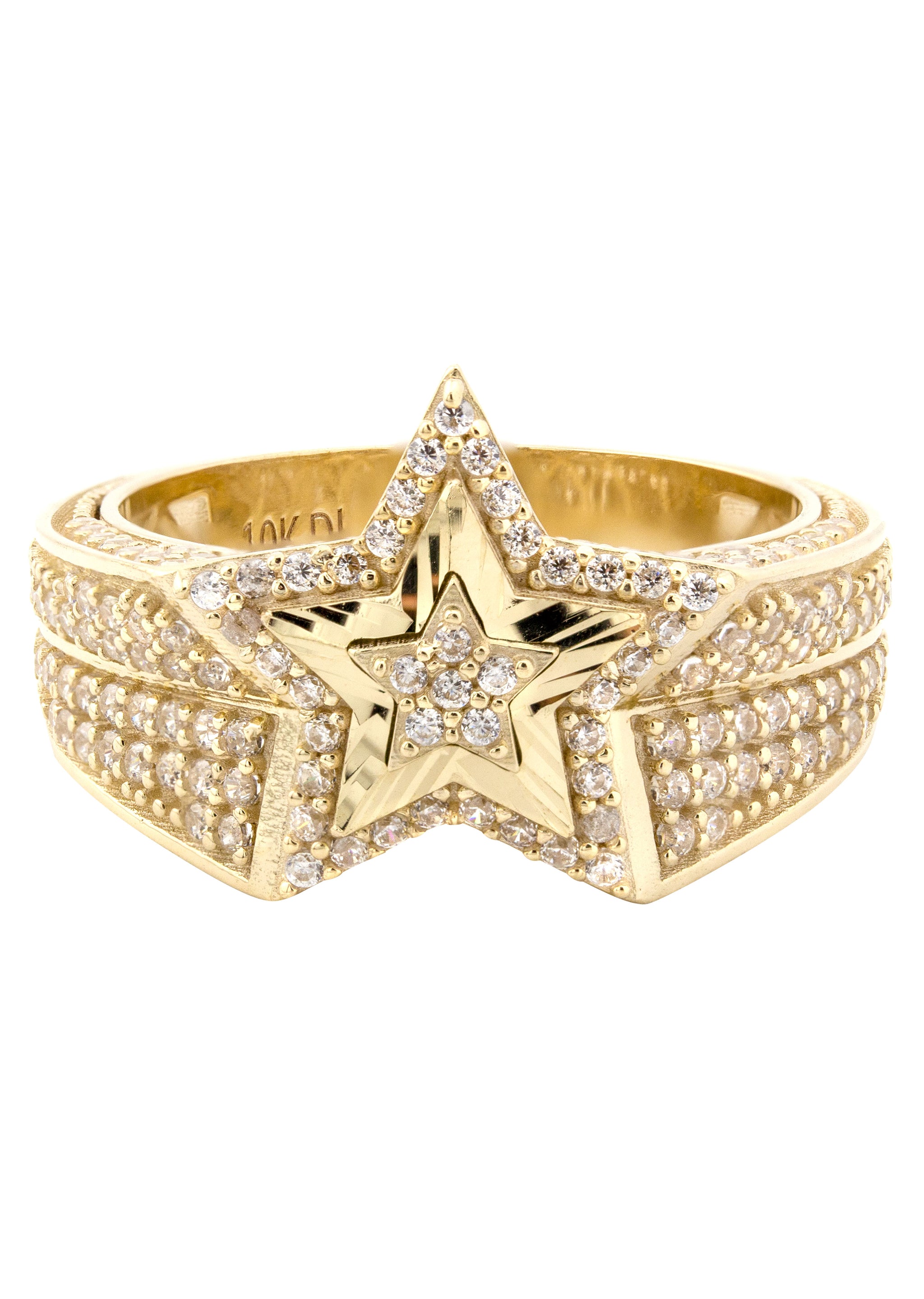 10K Gold Cz Star Ring For Men Grams1