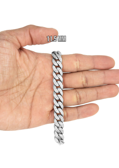 Bracciale Groumette 6 Maglie Rolò In Oro Bianco 18k Con Diamanti, 19.0 0.5 Cm | GV - Foto 4