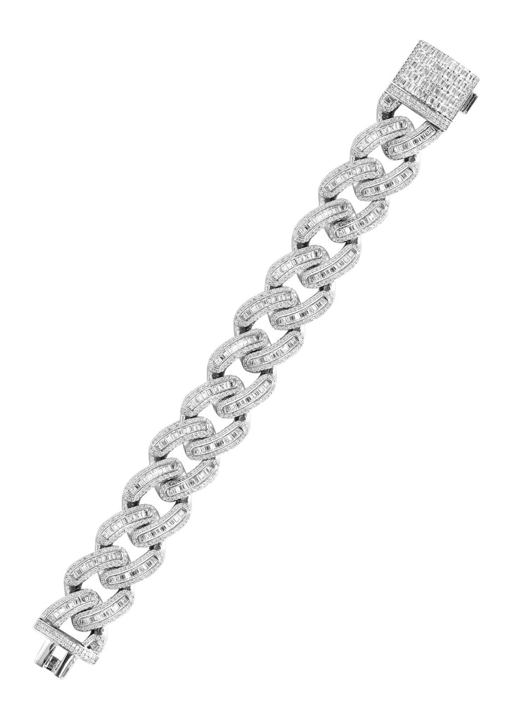 thumbnail image 2 of Harlembling 6mm Iced Miami Cuban Link Bracelet – 14k Gold Plated 925 Silver – Baguette CZ 2 of 5