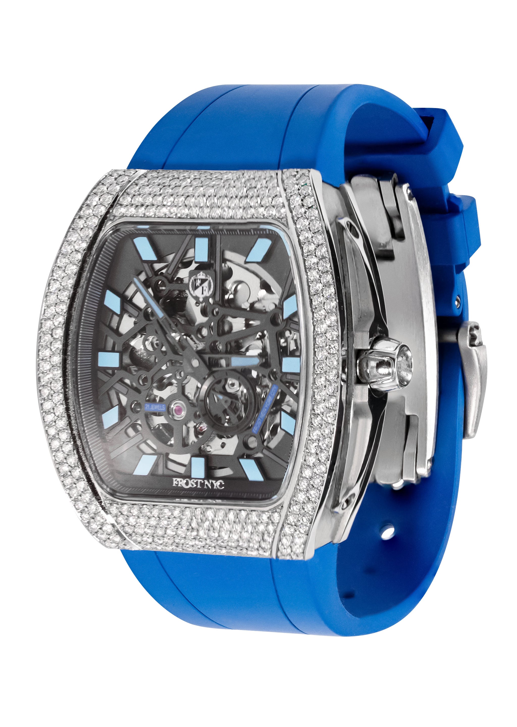 Frost NYC Mens Watch - Automatic Skeleton Stainless Steel Diamond Spor