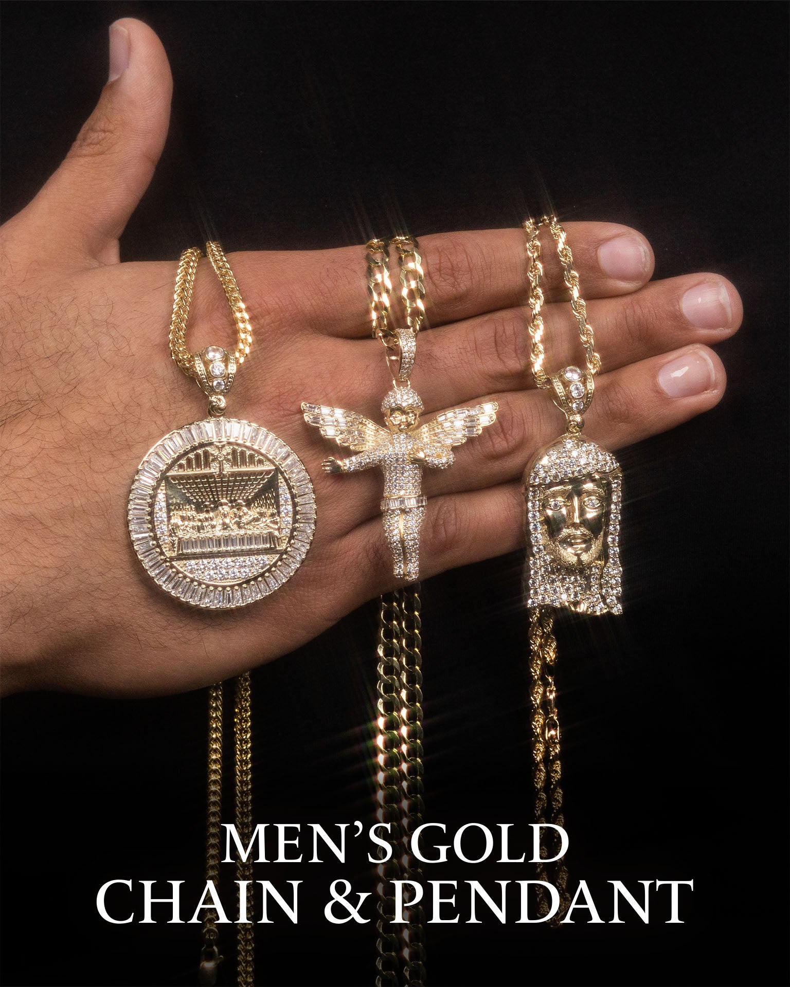Unique Men's Pendants Mens 18k Gold Chain Gold Rope Chain Twist