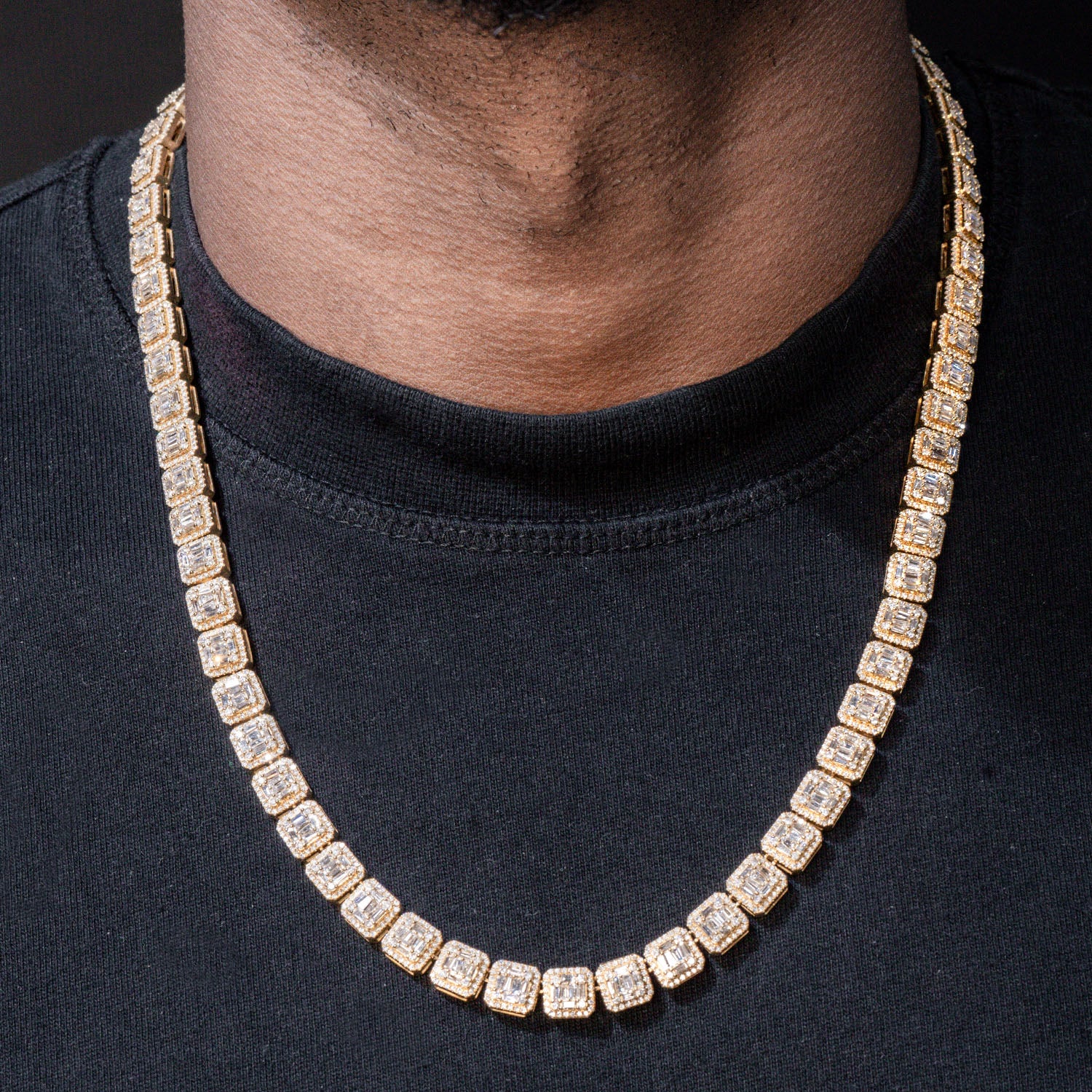 High End Jewelry - Diamond Baguette Tennis Iced Out Chain