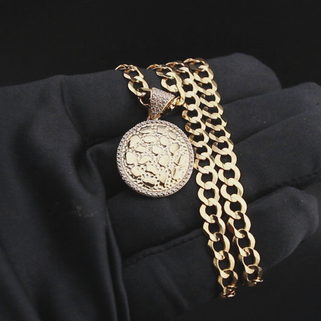 10K Yellow Gold Oval Nugget Necklace | Appx. 3.3 - 17.3 Grams