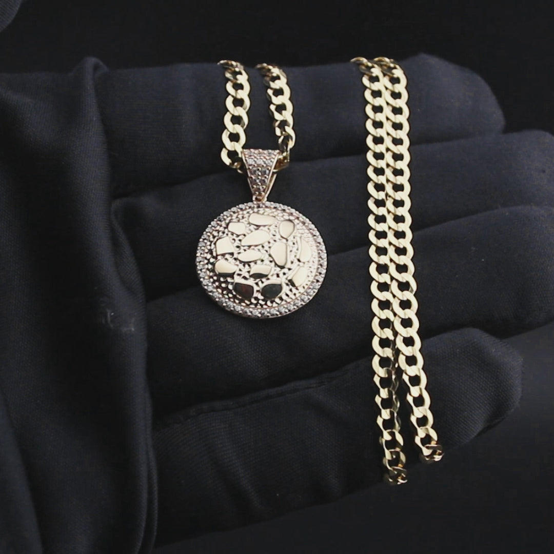 10K Yellow Gold Round Nugget Necklace | Appx. 3 - 10 Grams