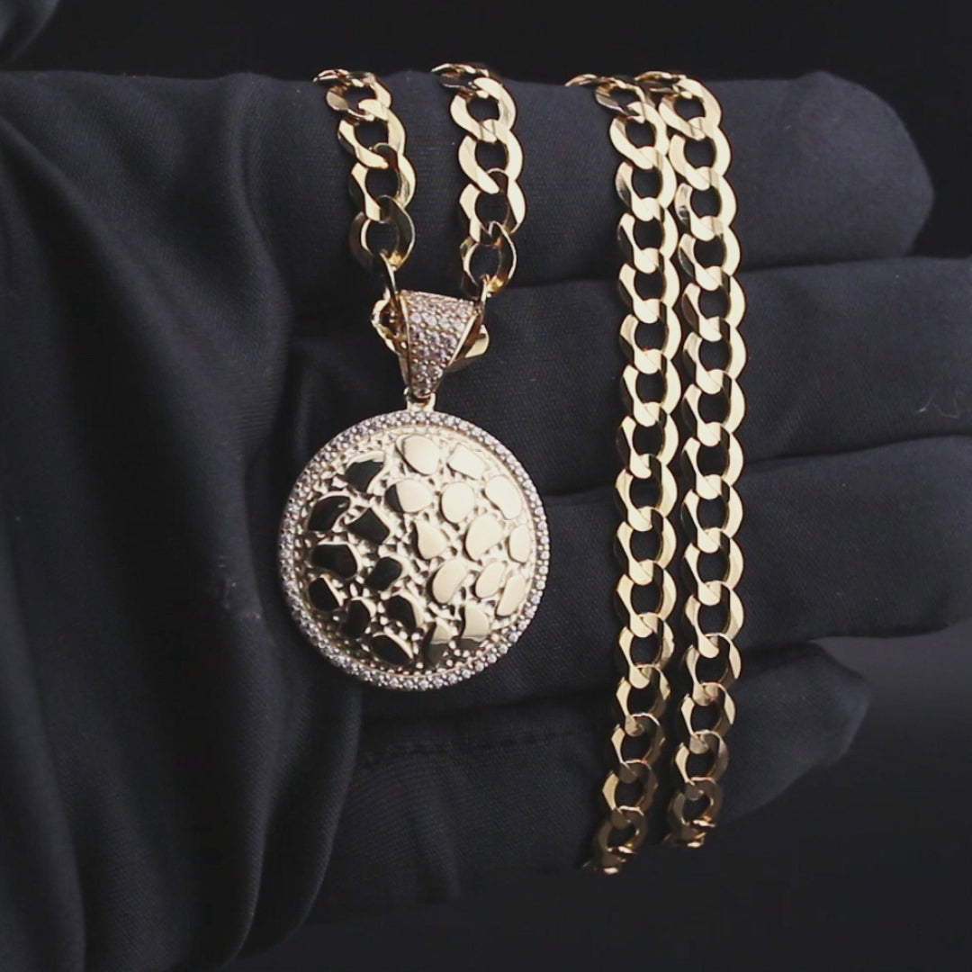 10K Yellow Gold Round Nugget Necklace | Appx. 4.5 - 18.5 Grams