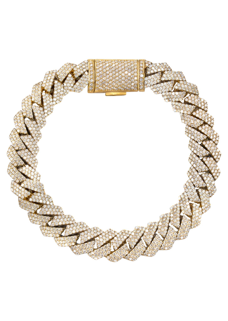 Buy 14K Gold Plated Miami Cuban Link Chain Bracelet with Diamond Clasp  8mm,10mm,12mm,14mm Stainless Steel Iced Out Cuban Link Chain Necklace Gold  Bracelet for Men 14K gold - 12mm Online at desertcartINDIA