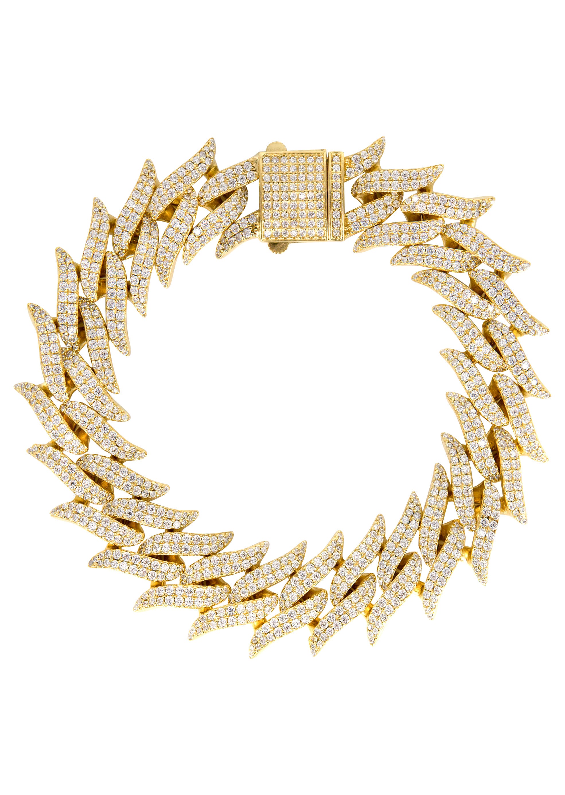 Silver Gold Spiked Barbed Wire Bracelet - Main Image