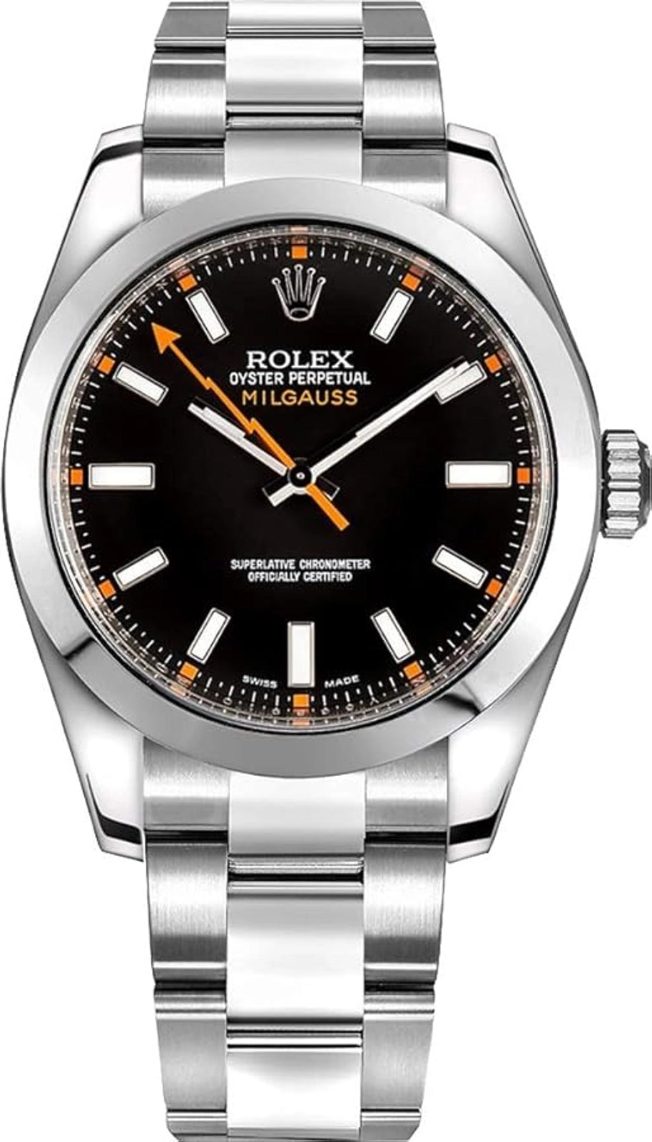 ROLEX Oyster Perpetual Milgauss 掛時計 ROLEX MILGAUSS | 40 MM | BLACK DIAL | OYSTER | STAINLESS STEEL | WITH