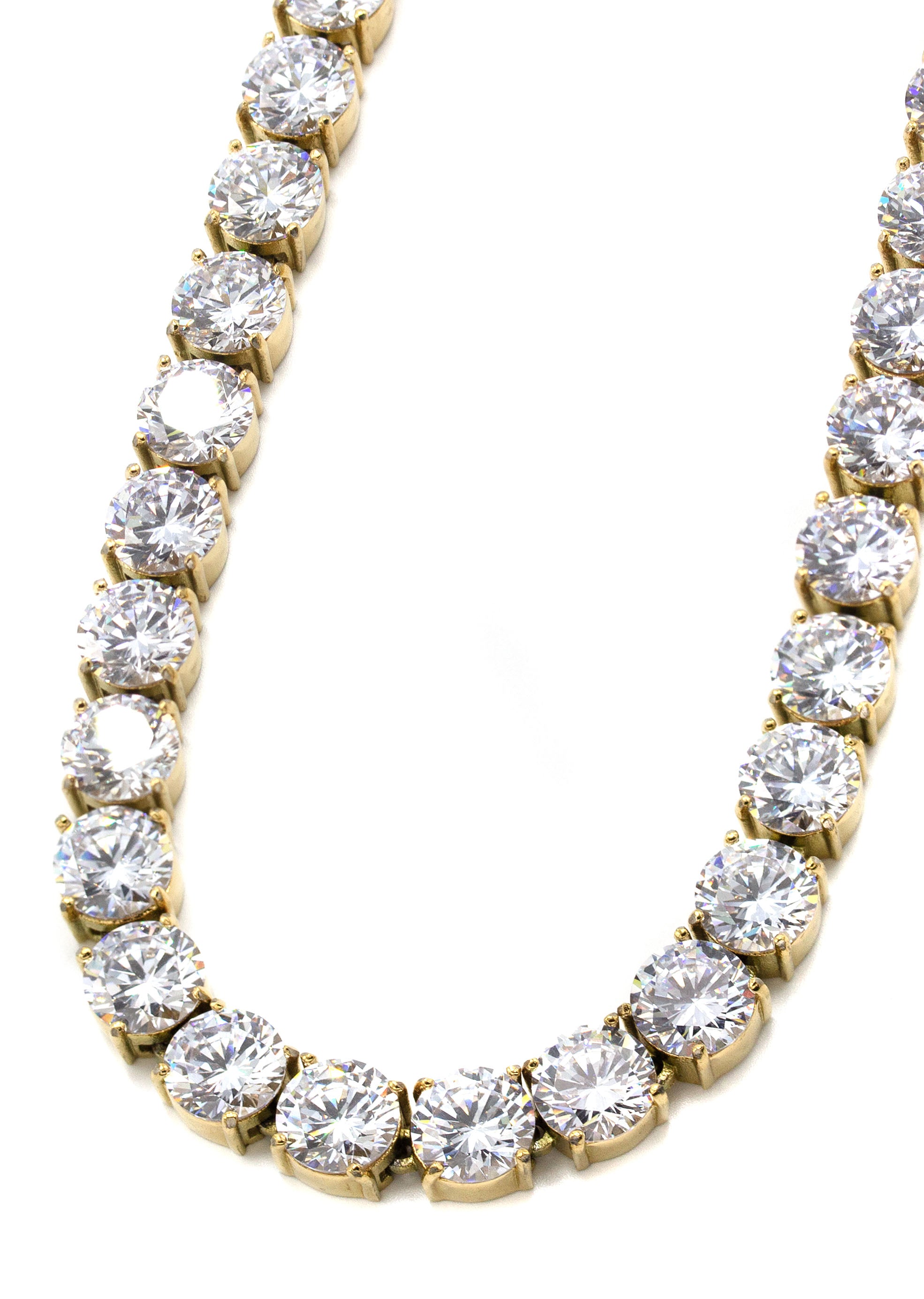 Lab Grown Diamond Tennis Chain Necklace 14K Yellow Gold