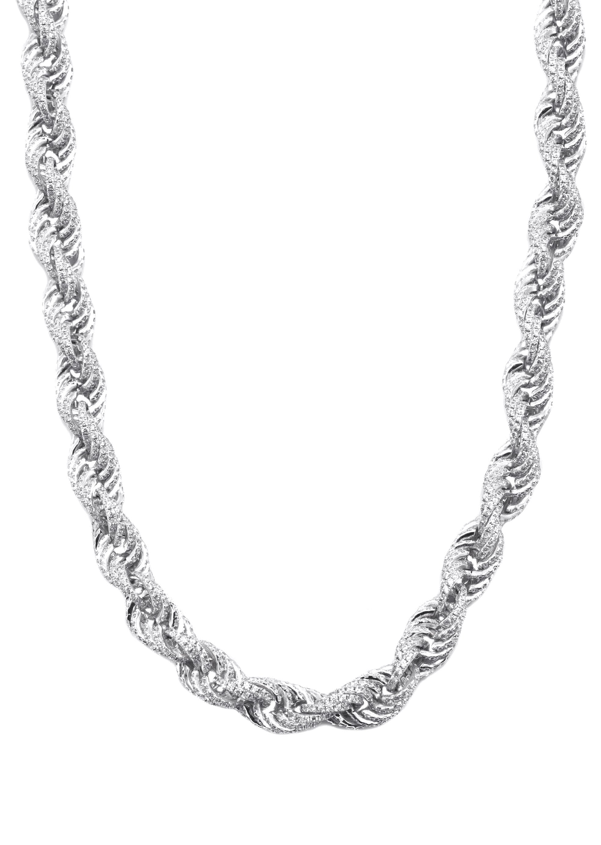 Silver Chain Silver Iced Out Rope Chain - Main Image