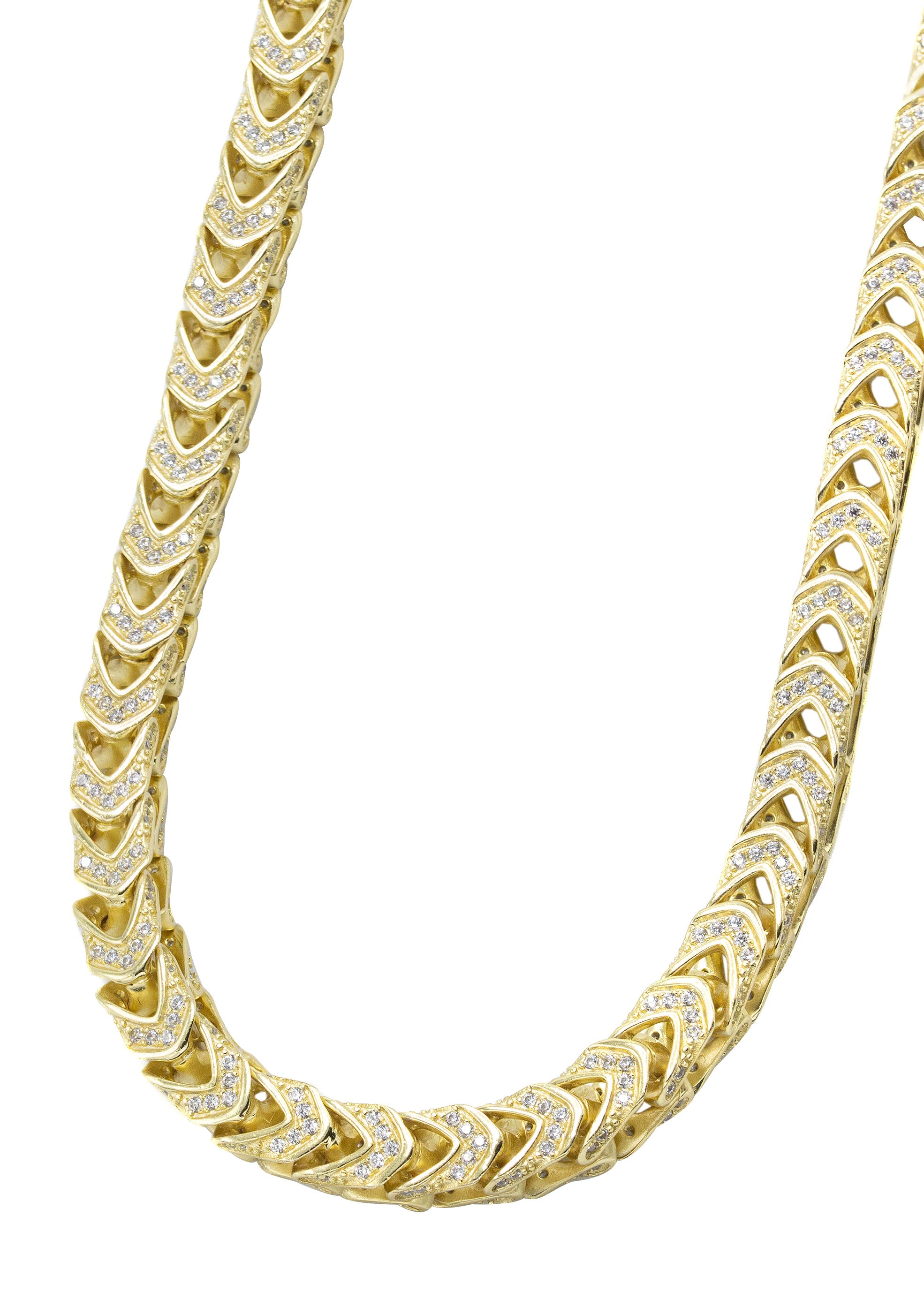 Silver Chain Gold Iced Out Franco Chain - Main Image