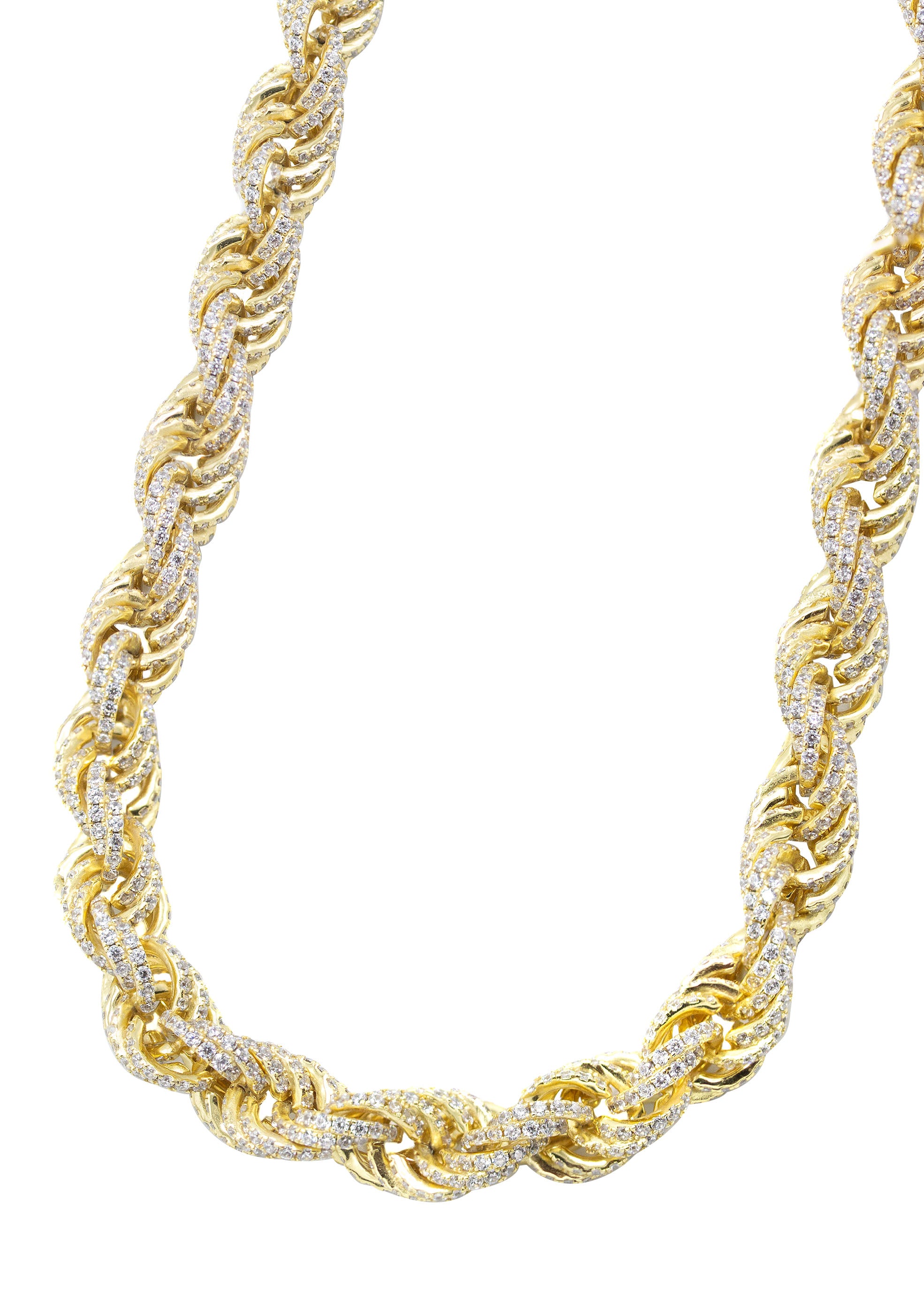 Silver Chain Gold Iced Out Rope Chain - Main Image
