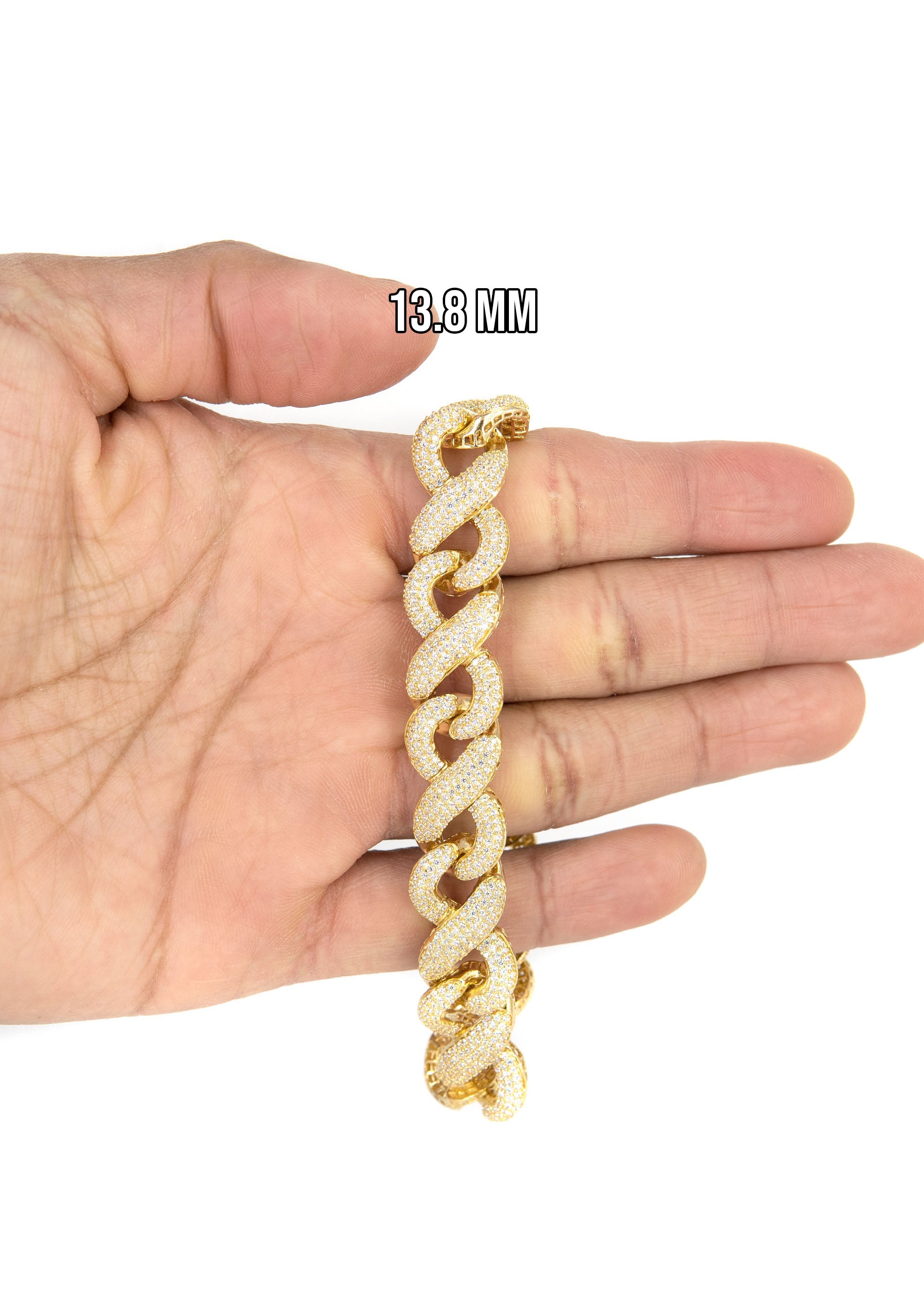 Silver Gold Ice Infinity Link Bracelet
