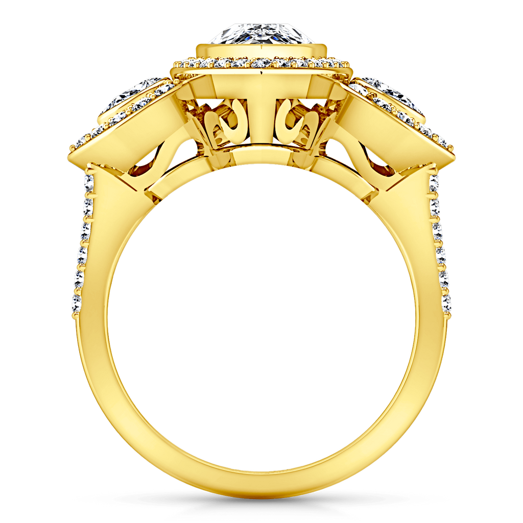 Three Stone Diamond Engagement Ring Vanessa 14K Yellow Gold engagement rings imaginediamonds 