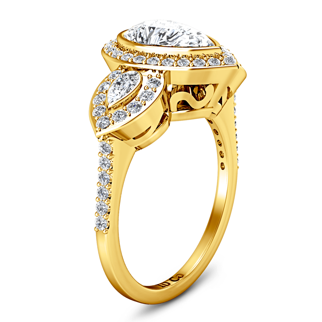 Three Stone Diamond Engagement Ring Vanessa 14K Yellow Gold engagement rings imaginediamonds 