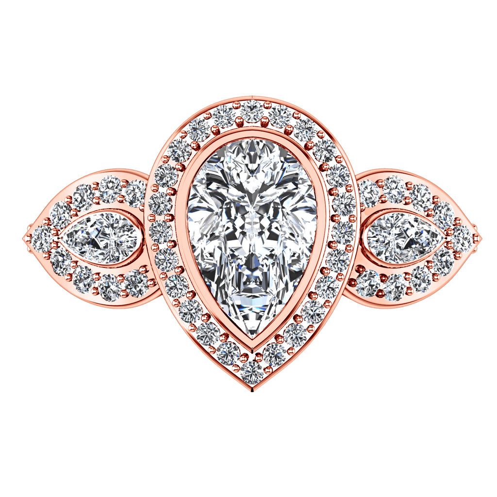 Three Stone Diamond EngagementRing Vanessa 14K Rose Gold engagement rings imaginediamonds 