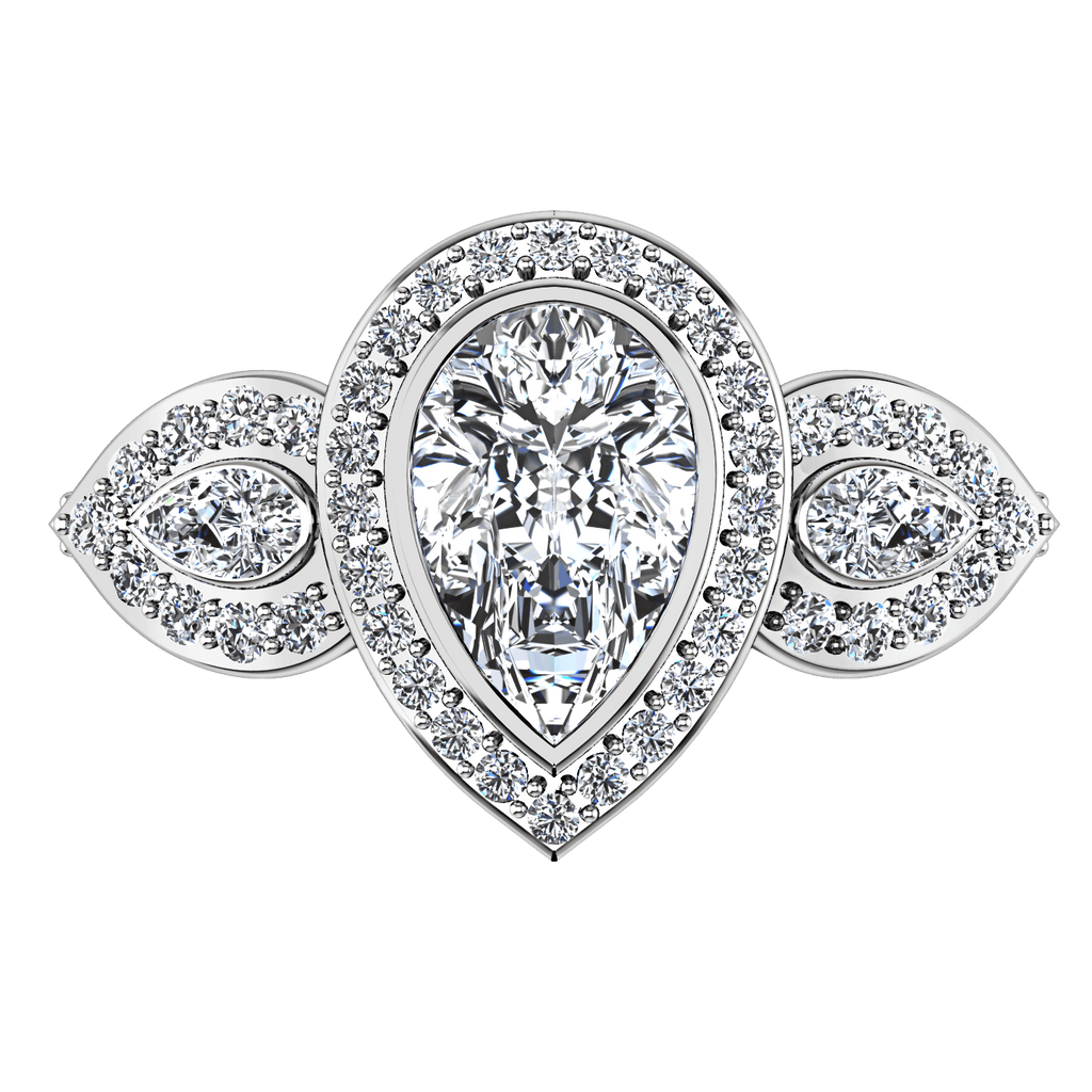 Three Stone Engagement Ring Vanessa 14K White Gold engagement rings imaginediamonds 