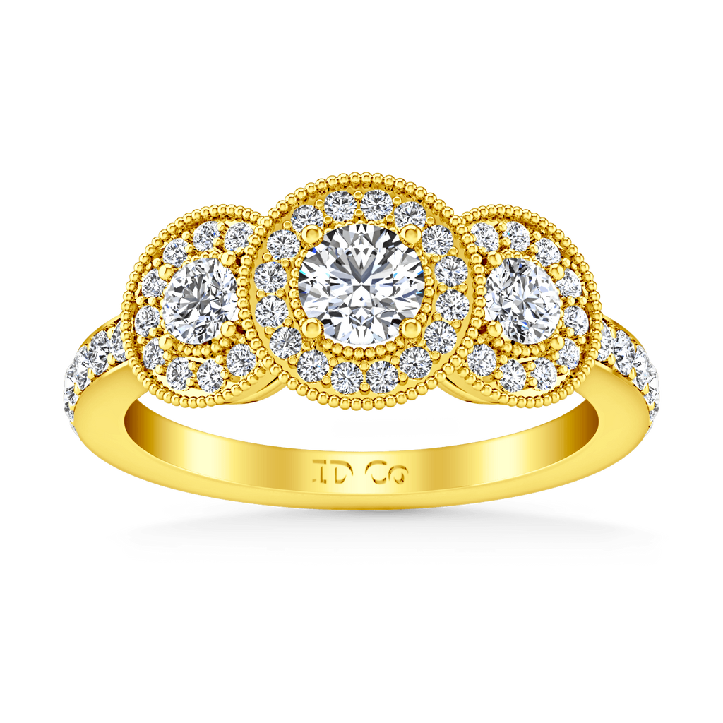 Three Stone Diamond Engagement Ring Giselle 14K Yellow Gold engagement rings imaginediamonds 