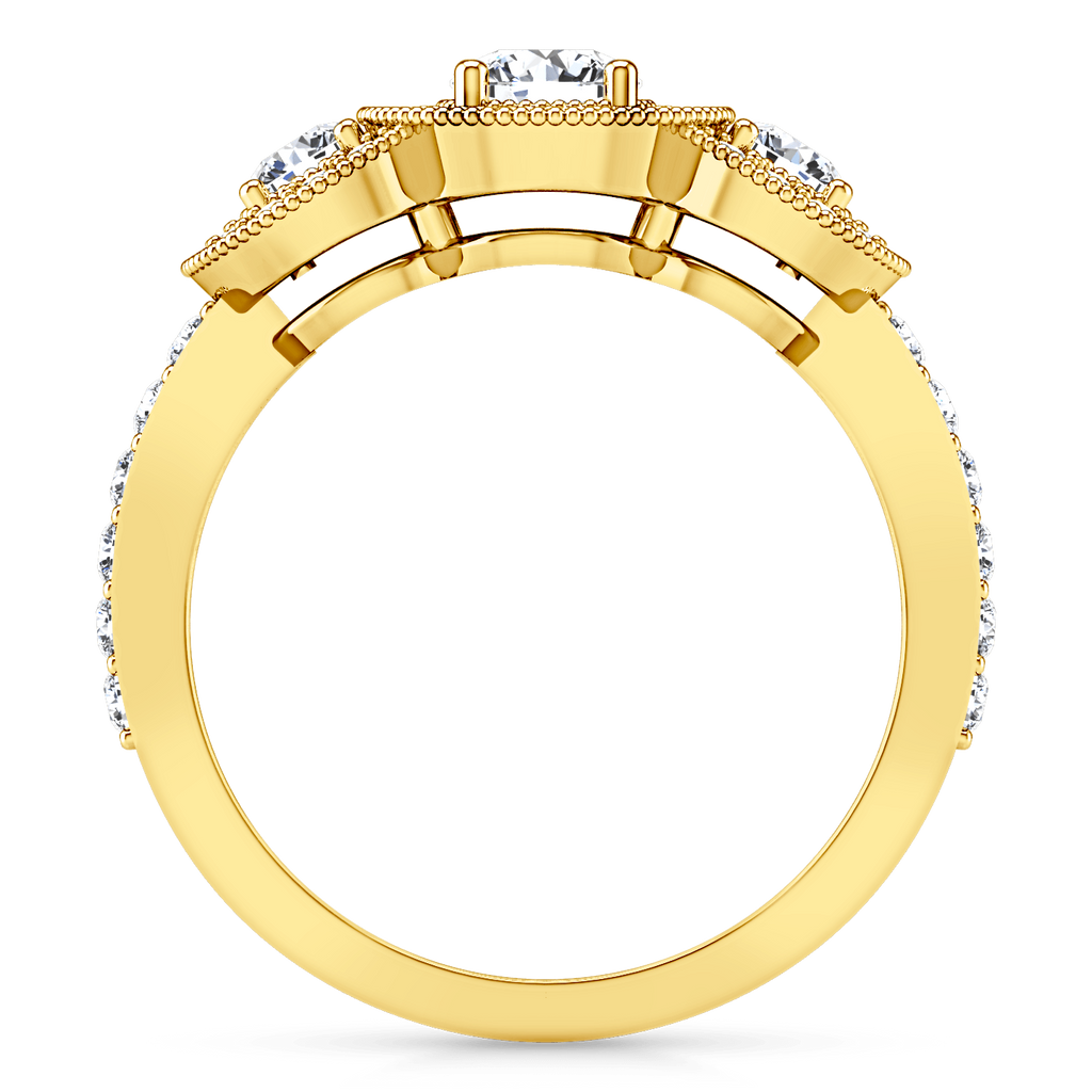 Three Stone Diamond Engagement Ring Giselle 14K Yellow Gold engagement rings imaginediamonds 