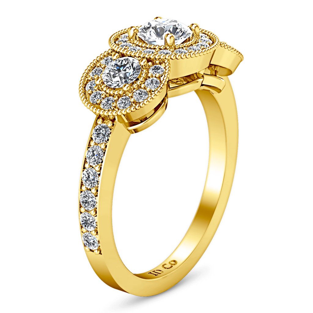 Three Stone Diamond Engagement Ring Giselle 14K Yellow Gold engagement rings imaginediamonds 