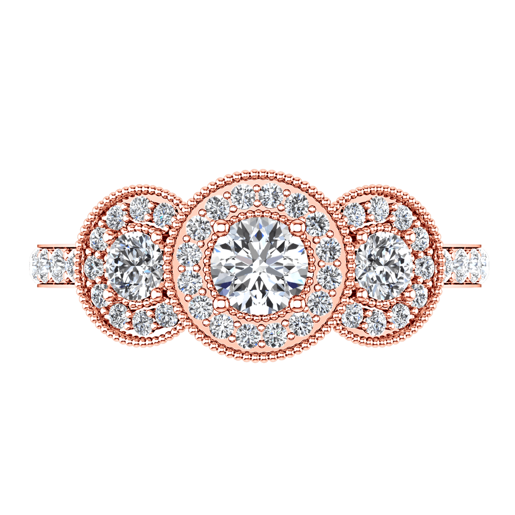 Three Stone Diamond EngagementRing Giselle 14K Rose Gold engagement rings imaginediamonds 