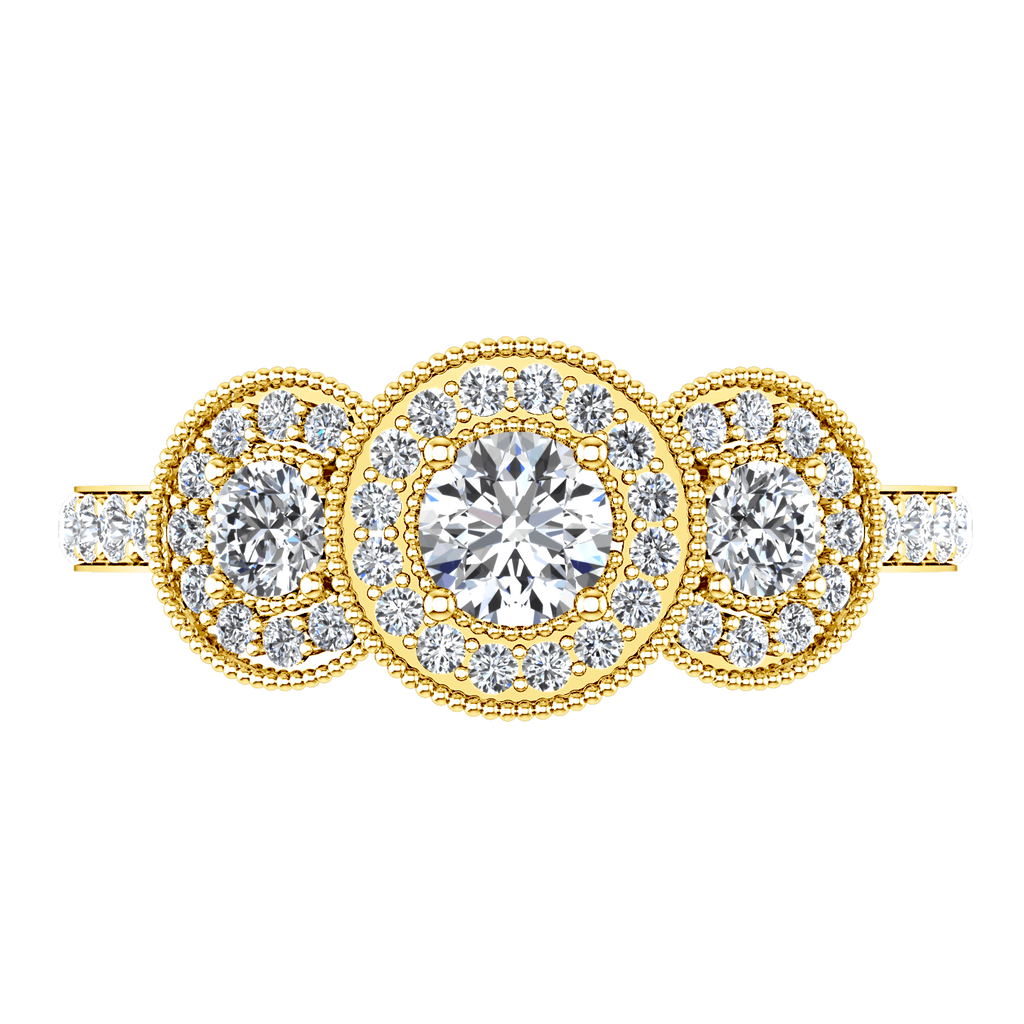 Three Stone Diamond Engagement Ring Giselle 14K Yellow Gold engagement rings imaginediamonds 