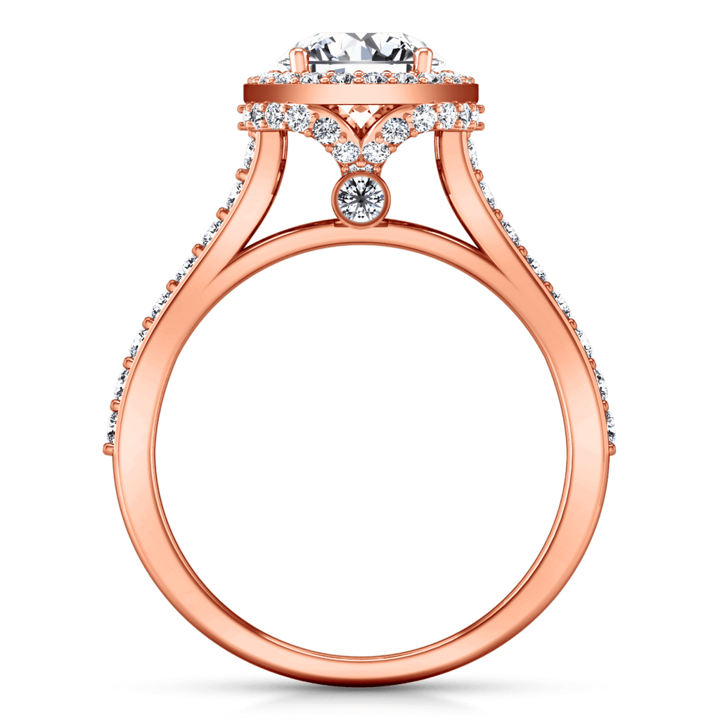 Halo Diamond Engagement Ring Milana 14K Rose Gold engagement rings imaginediamonds 