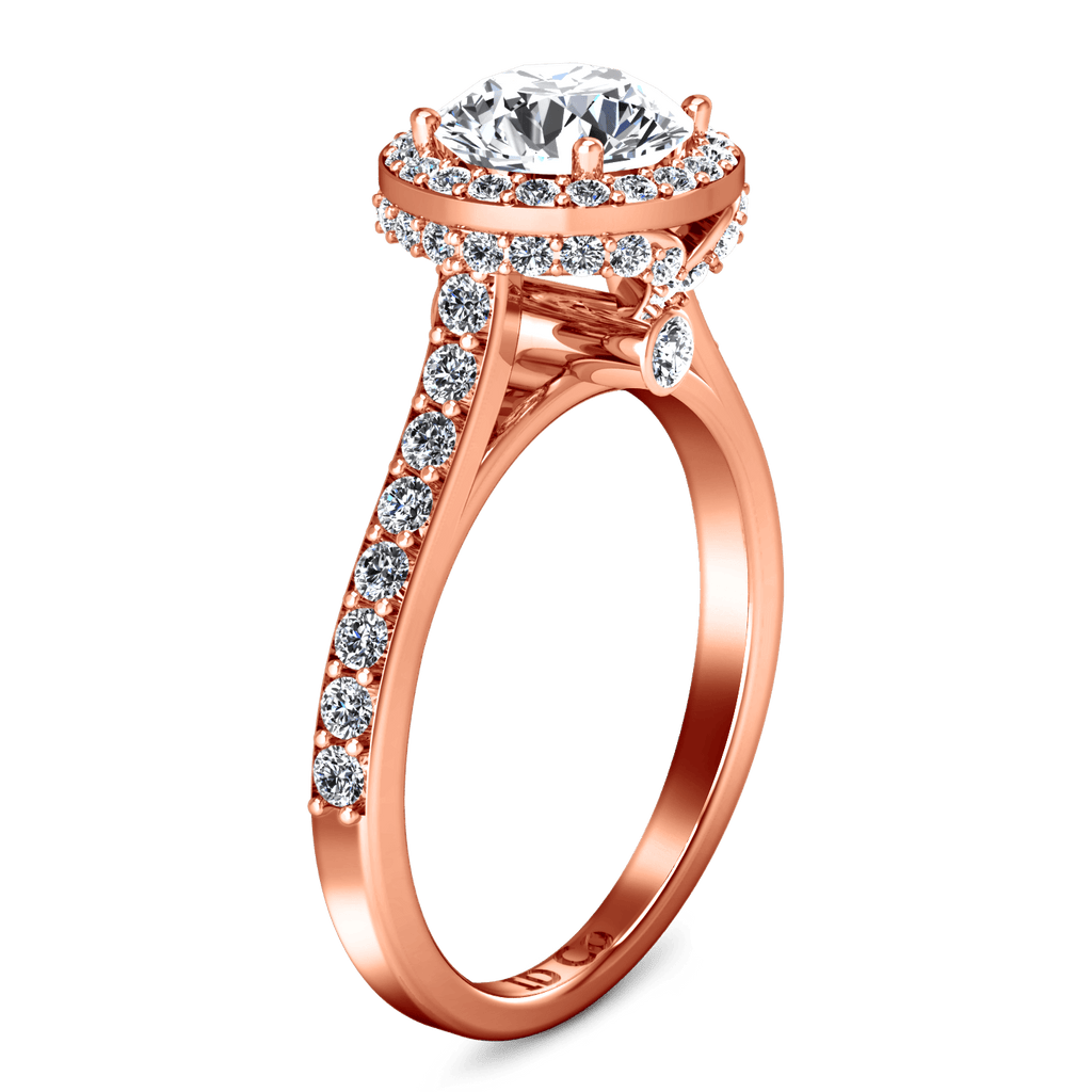 Halo Diamond Engagement Ring Milana 14K Rose Gold engagement rings imaginediamonds 