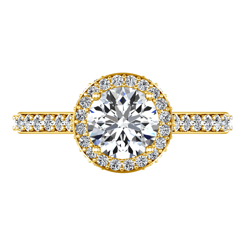 Halo Diamond Engagement Ring Milana 14K Yellow Gold engagement rings imaginediamonds 