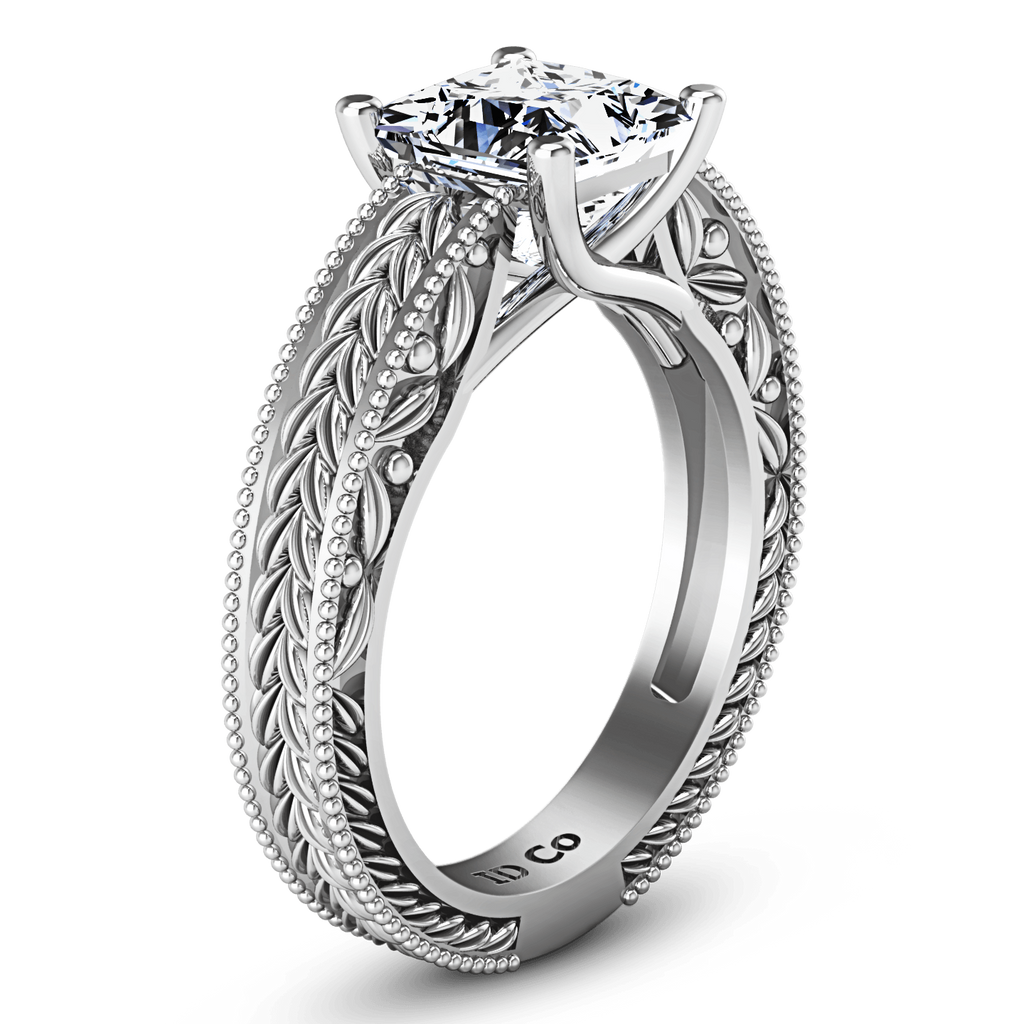 Solitaire Princess Cut Diamond Engagement Ring Rowan 14K White Gold engagement rings imaginediamonds 