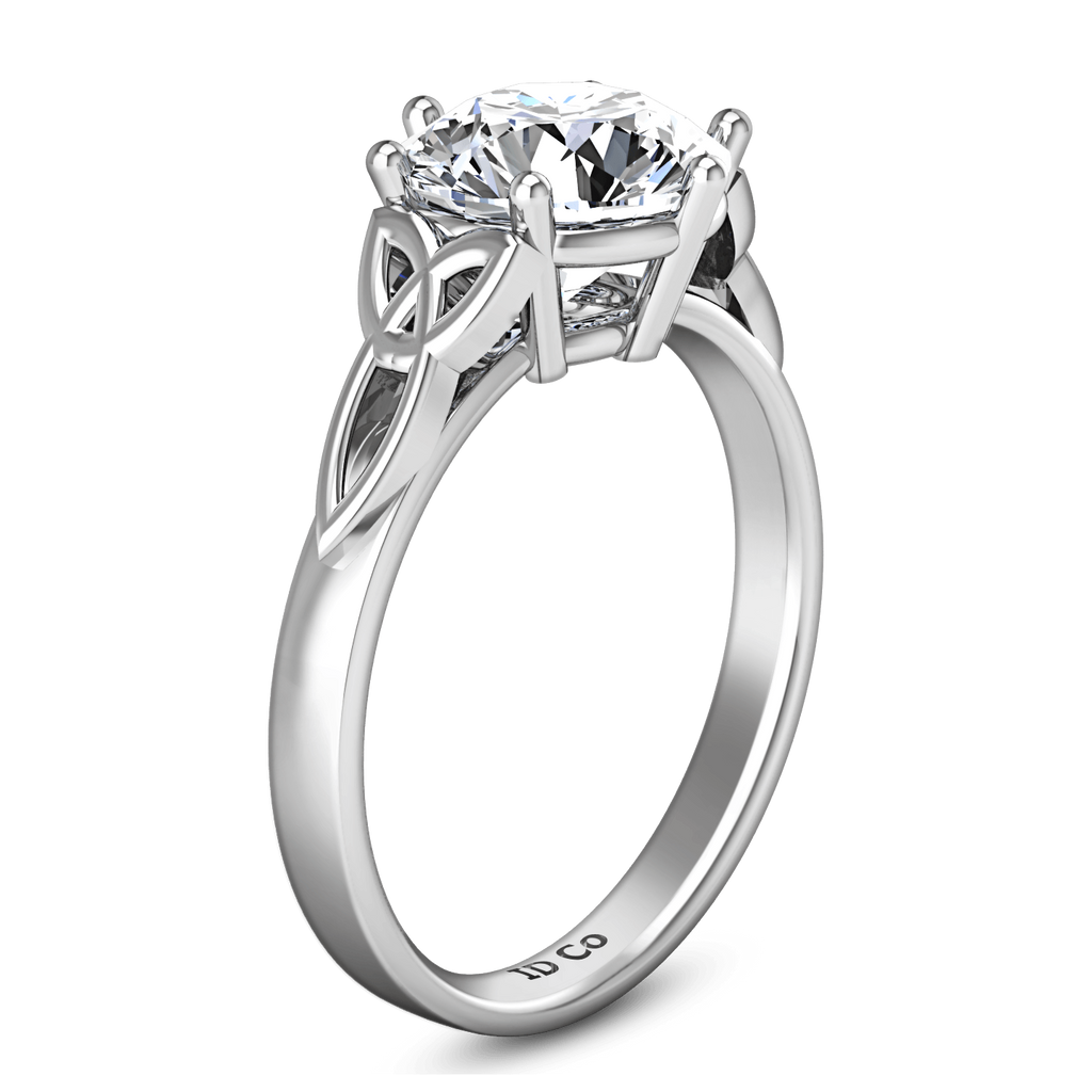 Round Diamond Solitaire Engagement Ring Fiona Celtic Knot 14K White Gold engagement rings imaginediamonds 