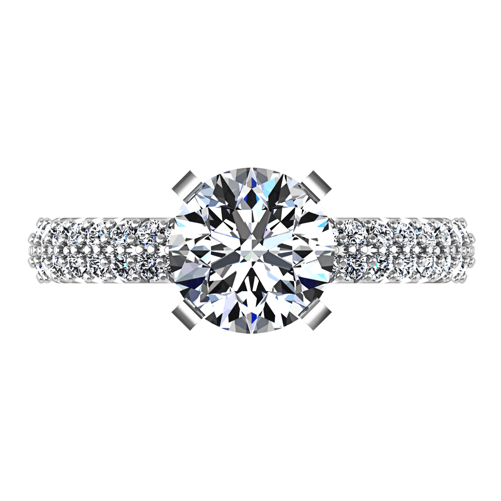 Round Diamond Pave Engagement Ring Gardenia 14K White Gold engagement rings imaginediamonds 