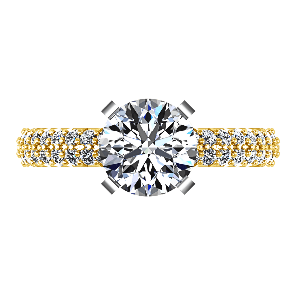 Pave Diamond EngagementRing Gardenia 14K Yellow Gold engagement rings imaginediamonds 