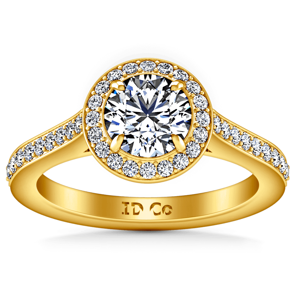 Halo Diamond Engagement Ring Violet 14K Yellow Gold engagement rings imaginediamonds 