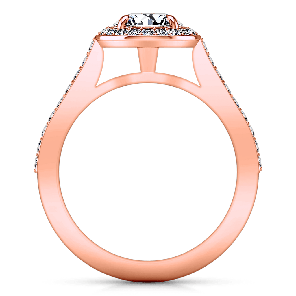 Halo Diamond Engagement Ring Violet 14K Rose Gold engagement rings imaginediamonds 