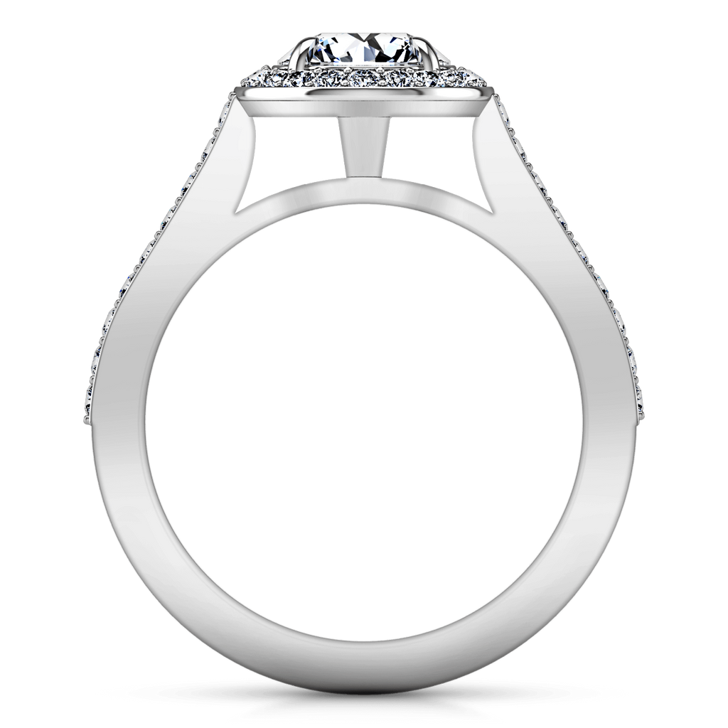 Round Diamond Halo Engagement Ring Violet 14K White Gold engagement rings imaginediamonds 