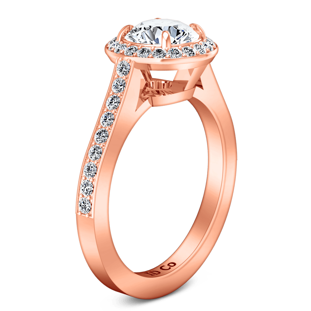 Halo Diamond Engagement Ring Violet 14K Rose Gold engagement rings imaginediamonds 