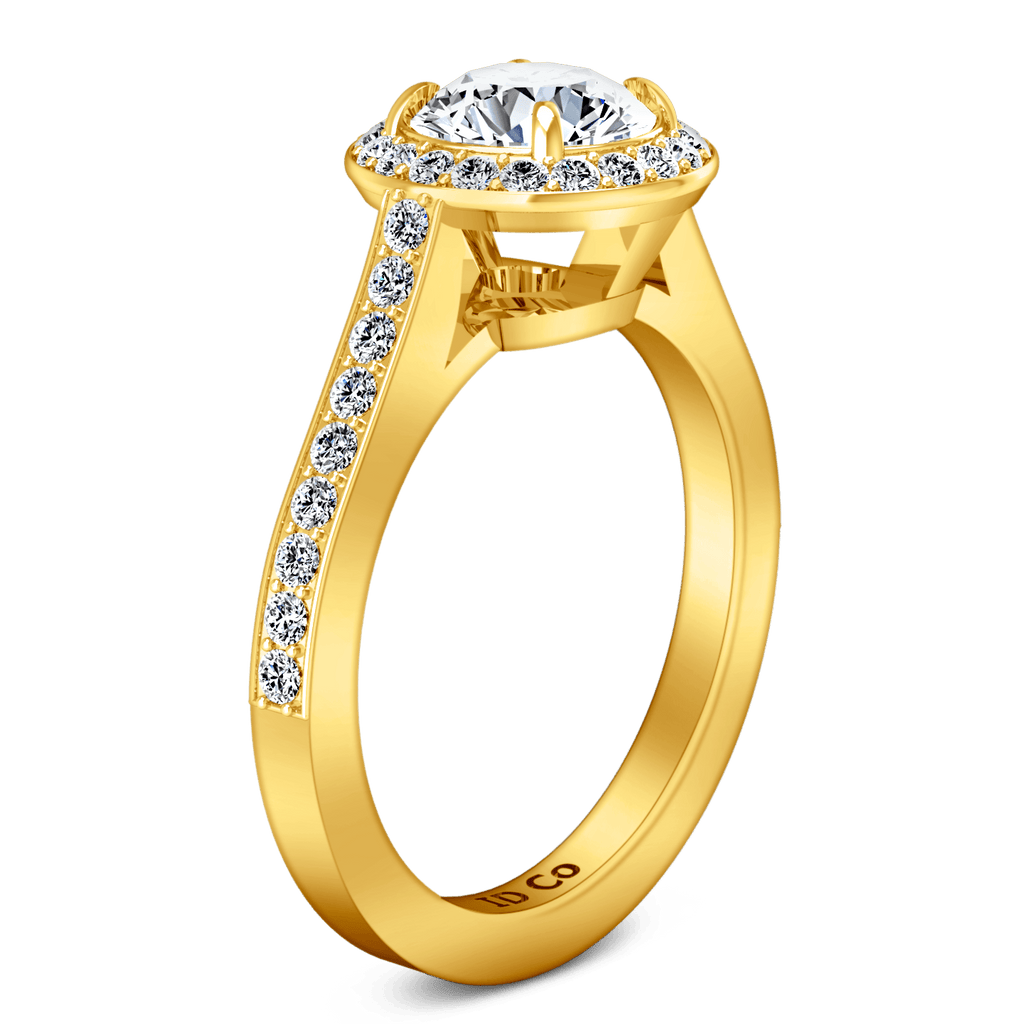 Halo Diamond Engagement Ring Violet 14K Yellow Gold engagement rings imaginediamonds 