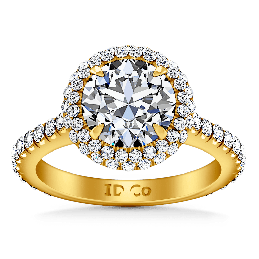 Halo Diamond Engagement Ring Blossom 14K Yellow Gold engagement rings imaginediamonds 