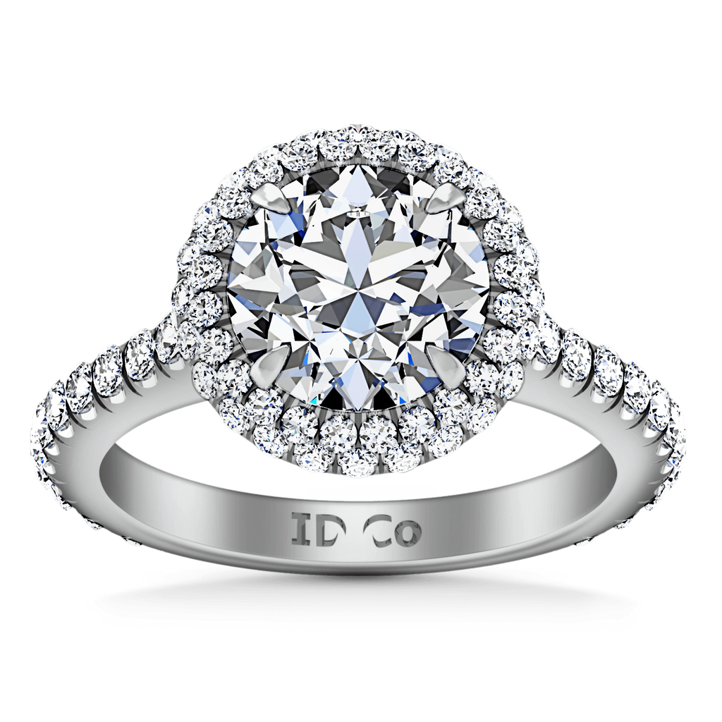 Round Diamond Halo Engagement Ring Blossom 14K White Gold engagement rings imaginediamonds 