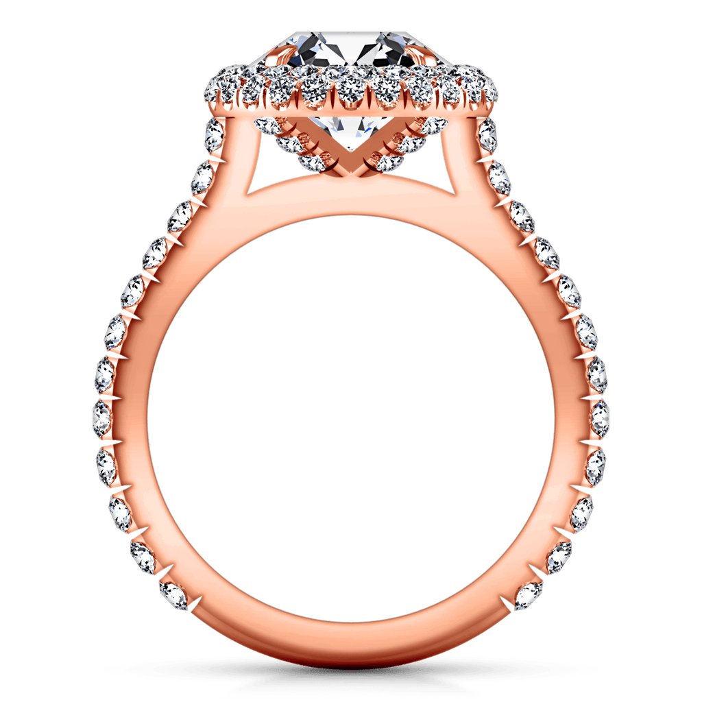 Halo Diamond Engagement Ring Blossom 14K Rose Gold engagement rings imaginediamonds 