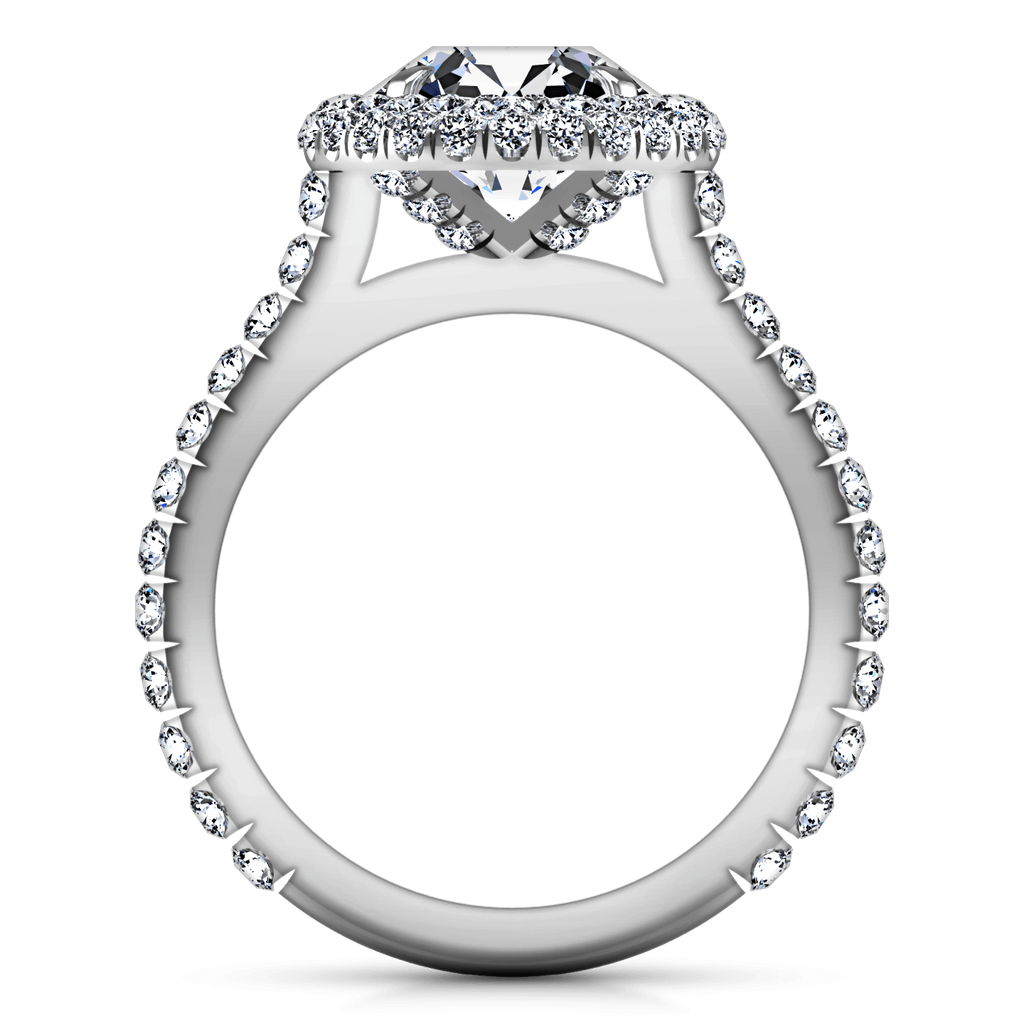 Round Diamond Halo Engagement Ring Blossom 14K White Gold engagement rings imaginediamonds 