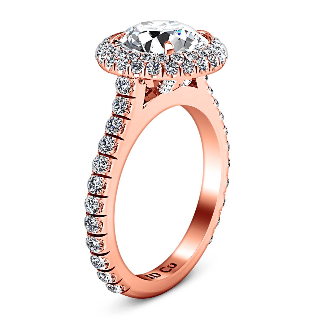 Halo Diamond Engagement Ring Blossom 14K Rose Gold engagement rings imaginediamonds 