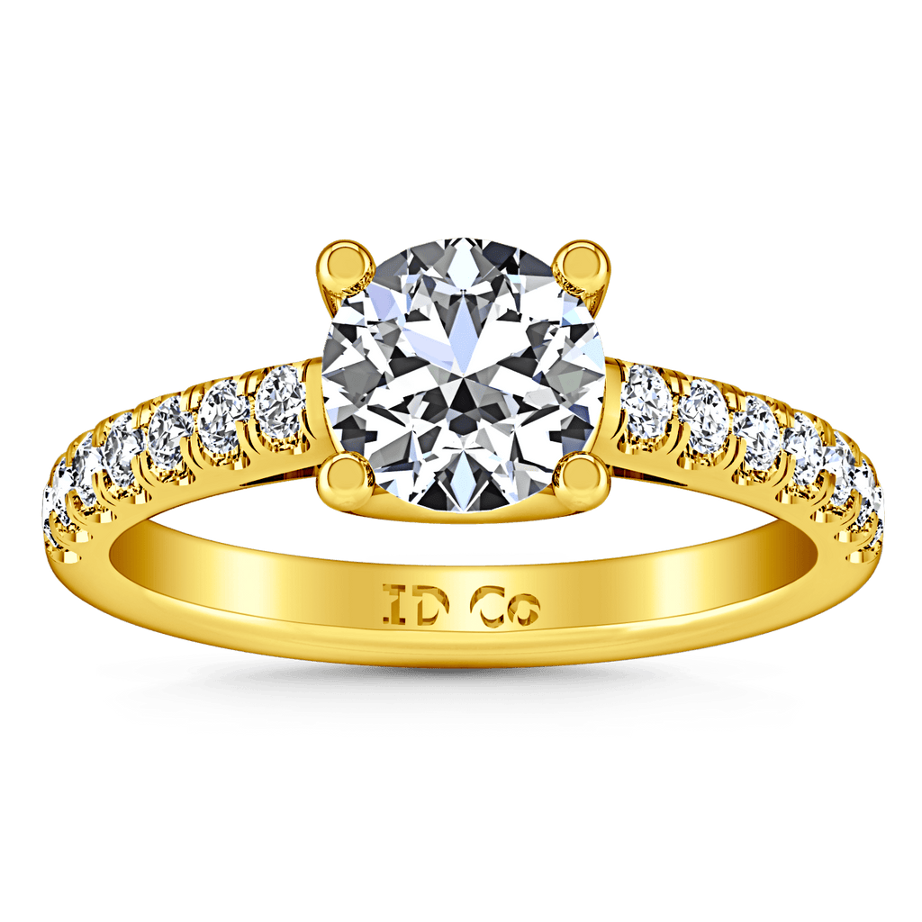 Pave Diamond EngagementRing Zoe 14K Yellow Gold engagement rings imaginediamonds 