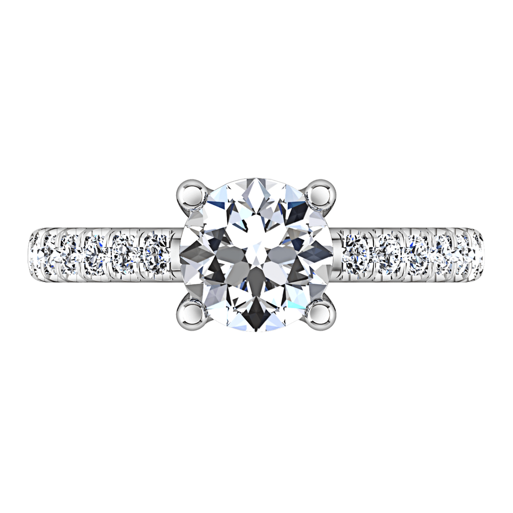 Round Diamond Pave Engagement Ring Zoe 14K White Gold engagement rings imaginediamonds 