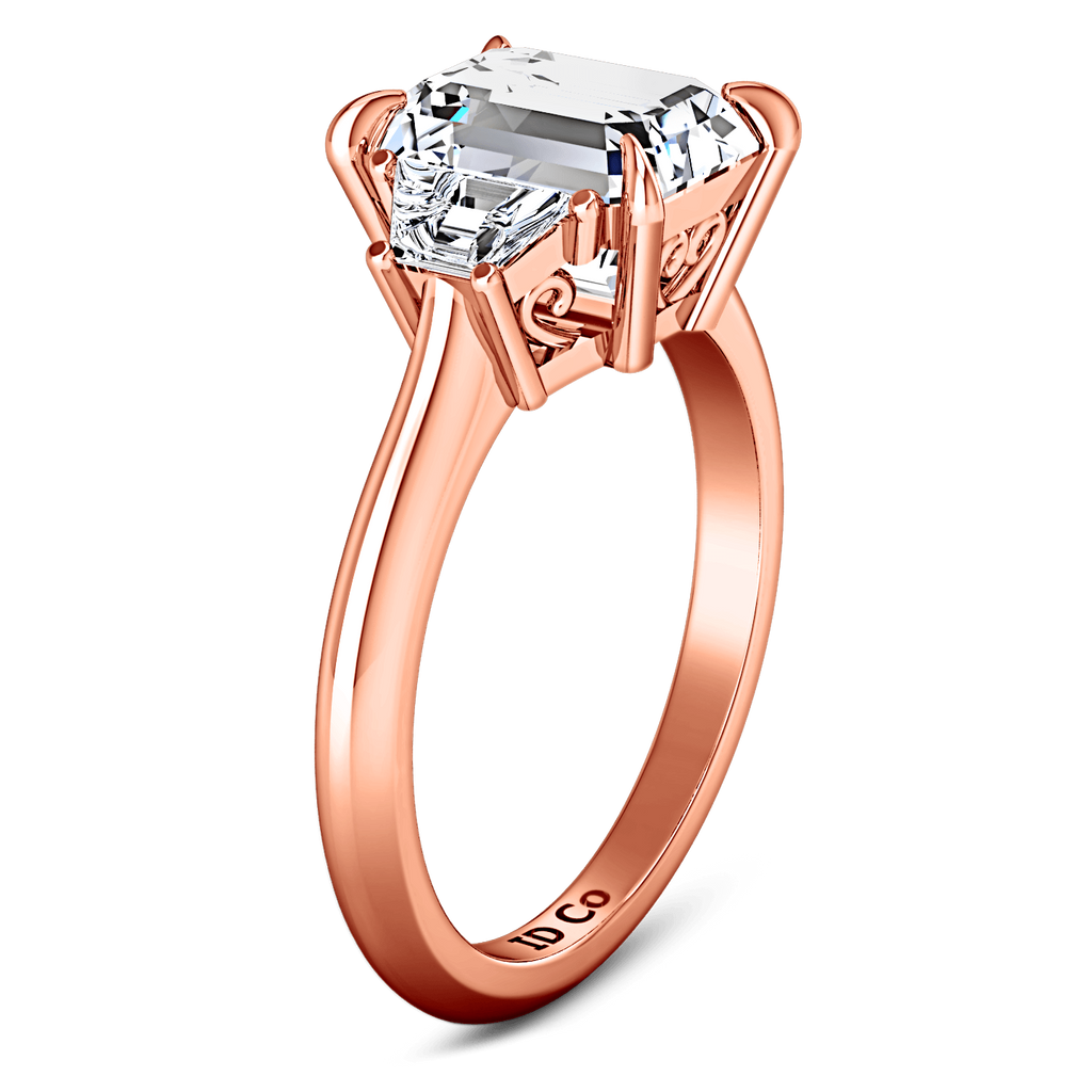 Three Stone Cushion Cut Engagement Ring Celesse 14K Rose Gold engagement rings imaginediamonds 
