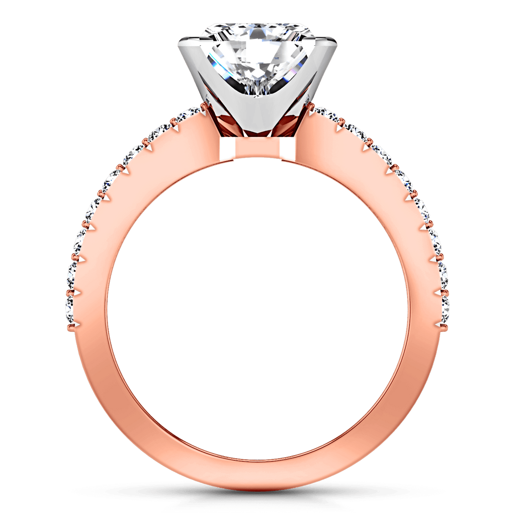 Pave Diamond Princess Cut Engagement Ring Prima 14K Rose Gold engagement rings imaginediamonds 
