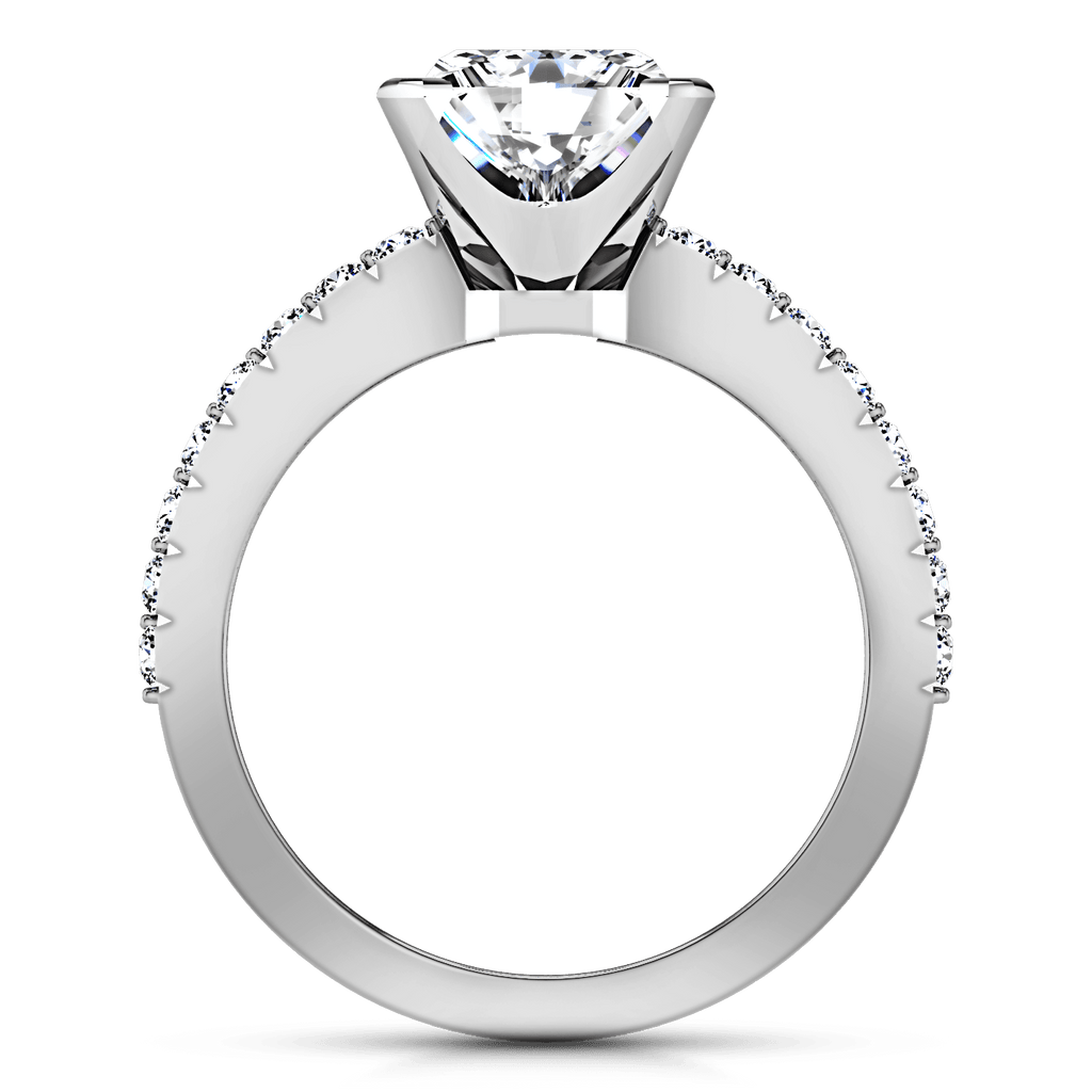 Pave Princess Cut Diamond Engagement Ring Prima 14K White Gold engagement rings imaginediamonds 