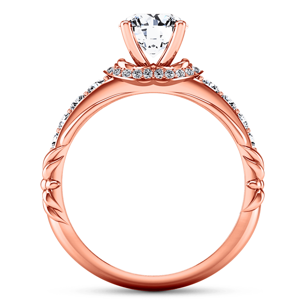 Pave Diamond Engagement Ring Flora 14K Rose Gold engagement rings imaginediamonds 