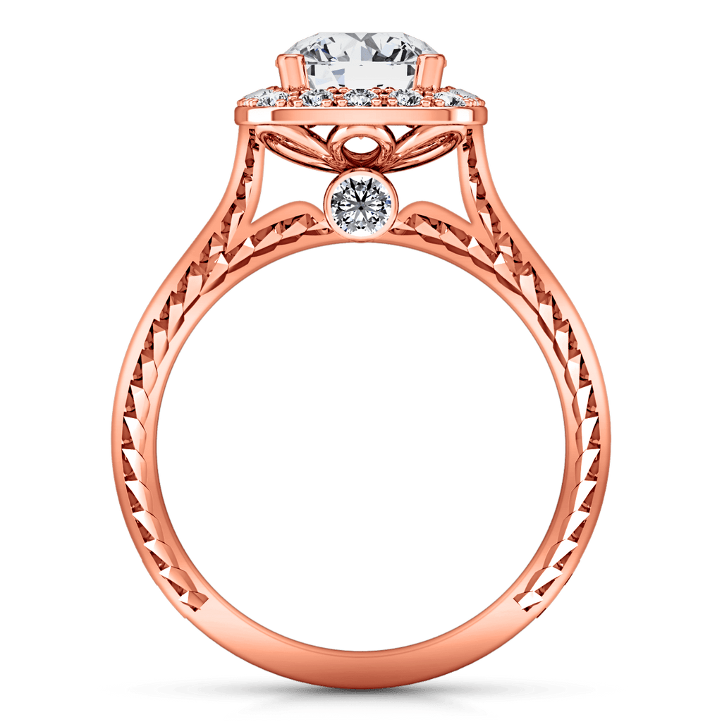 Halo Diamond Engagement Ring Heather 14K Rose Gold engagement rings imaginediamonds 